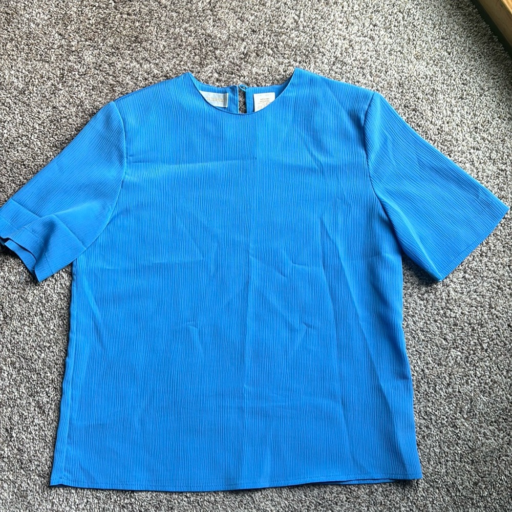 Blue Crinkle Top